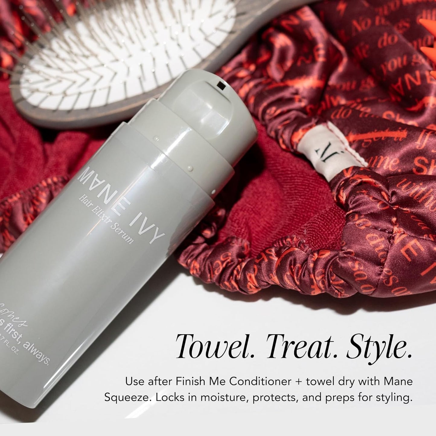 Hair Elixir Serum - Smooth Frizz-Free Hair Instantly - 40ml Heat Protectant - Daily Styling & Overnight Treatment - Lightweight Formula with Hibiscus & Meadowfoam Extracts