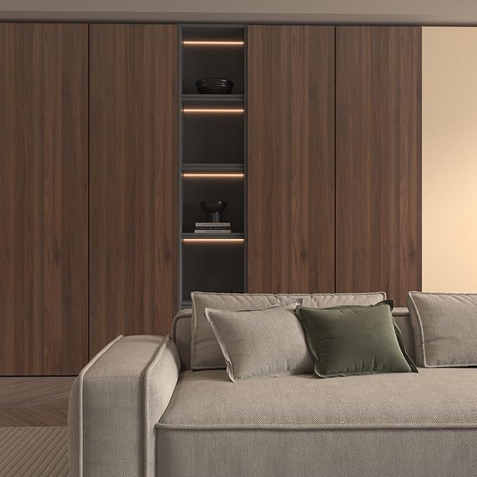 BOMENG Large Walnut Wood Wallpaper Peel and Stick Matte 48"x354" Dark Brown - Image 9