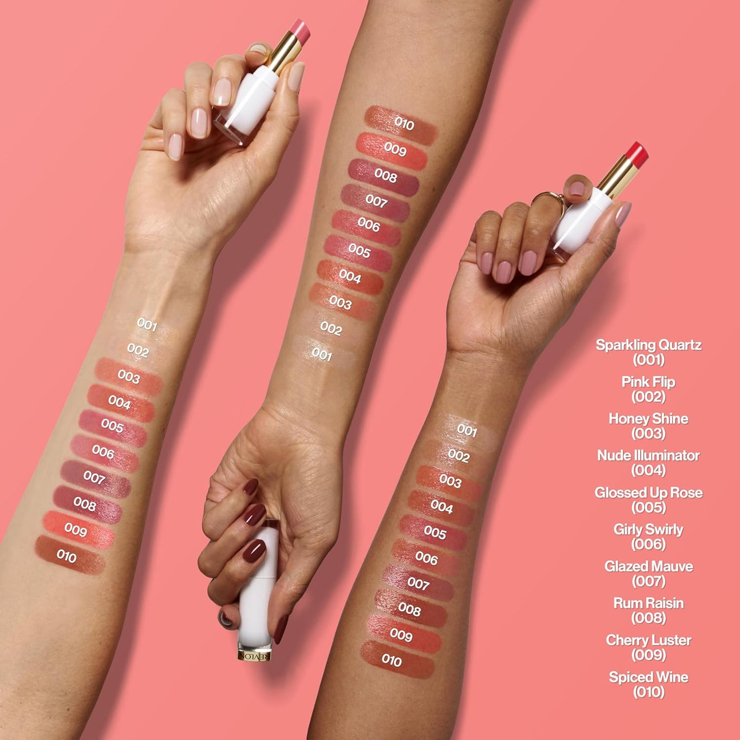 REVLON Super Lustrous Glass Shine Balm, Hydrating Tinted Lipstick, Sheer, Glossy Shiny Finish, 010 Spiced Wine, 0.11 oz