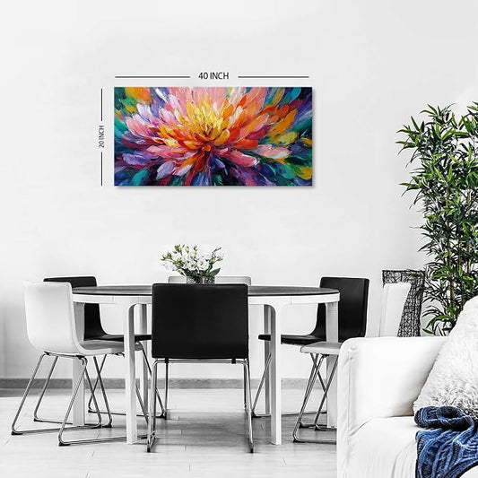 Abstract Lotus Wall Art Zen Wall Decor Large Colorful Lotus Flower Pictures - Image 2
