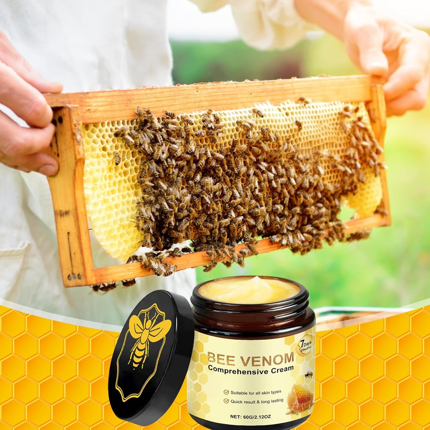 2PCS Bee Venom Comprehensive Cream,Bee Venom Hydrating Moisturizing Cream,for All Skin Types
