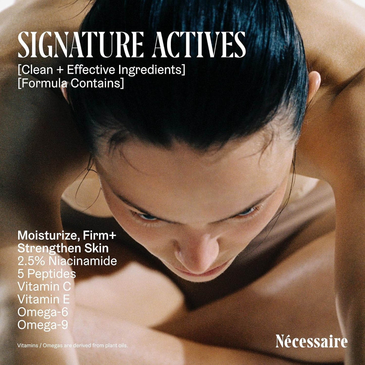 Nécessaire The Body Lotion with Pump. Santal. Multi-Peptide Firming Lotion to Moisturize, Firm, Strengthen. 2.5% Niacinamide, Vitamin C/E + Omega 6/9. 450ml / 15.2 fl oz