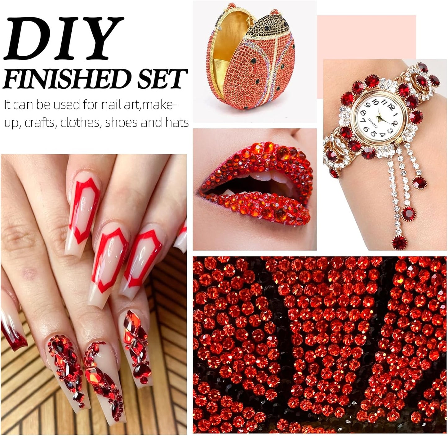 Hyacinth Flatback Rhinestones, Glass Rhinestones for Nail Art and Craft, Glue Fix, Loose Crystal Gemstones(Orange, SS10, 1440pcs, 2.7-2.8mm)