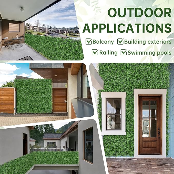 Artificial Green Wall Panels: 48"x120" Boxwood Hedge Green Wall Decor Backdrop - Image 7