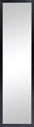 13x49 Black Rectangle Standing Floor Mirror, Wall-Mountable & Freestanding by Unknown