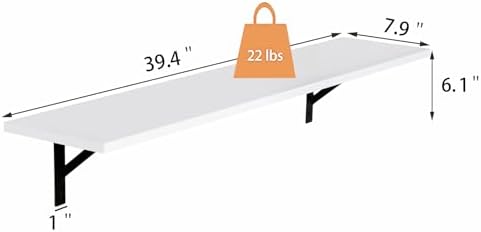 DINZI LVJ Long Wall Shelves, 39.4 Inch Wall Mounted Shelves - Image 3