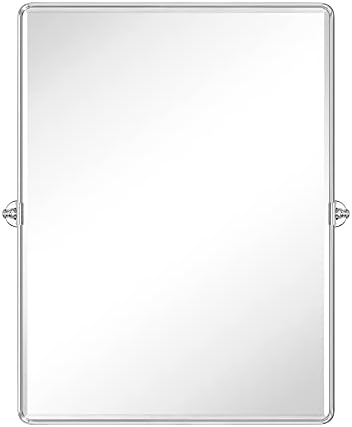 TEHOME Pivot Mirror Chrome Tilt Bathroom Vanity Mirror Large Metal Framed by TEHOME