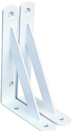 2 Pack L6 x H 4" White Heavy Duty Shelf Brackets by MHMYDZ