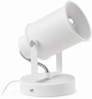 Industrial Wall Lamp with Plug in Cord, Adjustable Retro White Wall Lamp by LIVEMAX