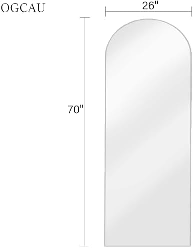 OGCAU 70"x26" Arched Full Length Mirror, Floor Full Body Mirror - Image 4