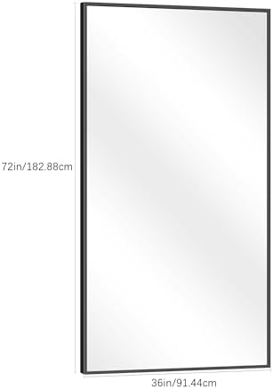 DESBING Black Bathroom Mirror for Wall, 72x36 Inch Rectangle Mirrors - Image 5