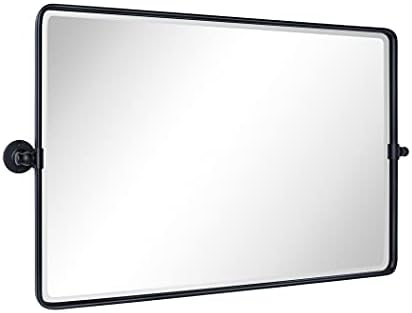 TEHOME Horizontal Pivot Mirror Black Tilt Mirror by TEHOME