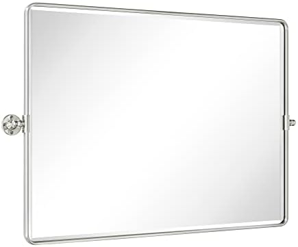 TEHOME Pivot Mirror Brushed Nickel Tilt Bathroom Vanity Mirror Brushed Nickel by TEHOME
