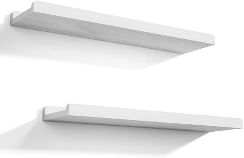 Love-KANKEI 24" Long White Floating Shelves by Love-KANKEI