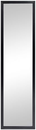 13.5" x 49.5" Black Modern Rectangular Full‑Length Door Mirror, Versatile by Unknown