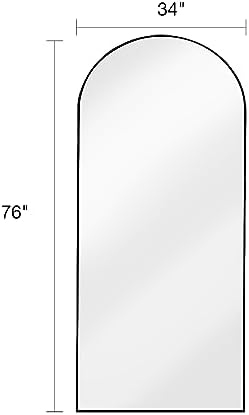 KOMCOTE Arch Mirror Full Length, Floor Length Mirror, Arched Floor Mirror - Image 6