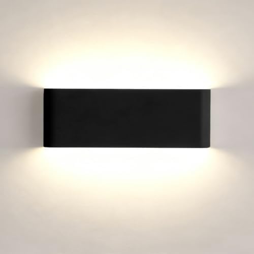 15.4" Hardwired Black Rectangular Indoor Up Down LED Vanity Light by LUXLUCIO
