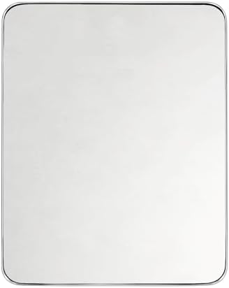 GRACTO 24x30'' Polished Nickel Metal Framed Bathroom Mirror - Image 3