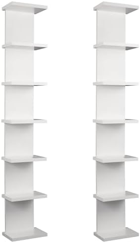 2 Pack 7 Tier Wall Shelf Unit by YEXEXINM