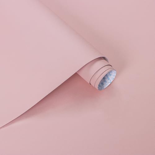 Ismoon Pink Wallpaper Peel and Stick Pink Contact Paper 17.7''×197''Removable by Ismoon