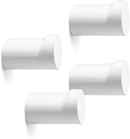 bsdonte Wood Wall Hooks, 4 Pack White Decorative Coat Hooks Wall Mounted by bsdonte