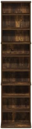 Furinno Jaya DVD Shelf, 9-Shelf Tall Narrow CD Rack, Media Shelf - Image 7