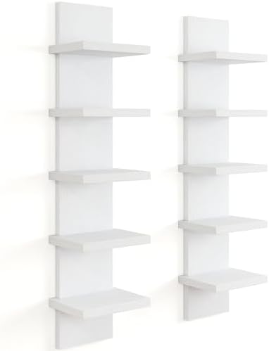 Fun Memories 5 Tier Wall Shelf Unit, Vertical Storage Tower by FunMemories