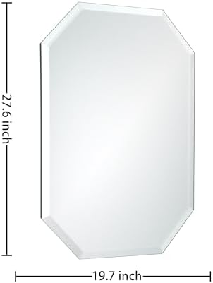 28" x 20" Silver Rectangle Wall Mirror Beveled Edge Frameless Mirrors - Image 2