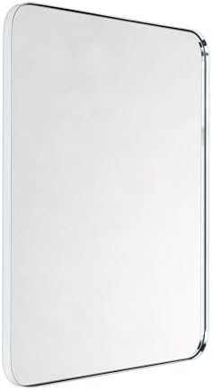 GRACTO 24x30'' Chrome Metal Framed Bathroom Mirror - Image 3