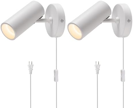 Aisilan Plug-in Wall Spotlights, Adjustable 12W 3000K CRI 97, 2 Pack by AisilanLighting