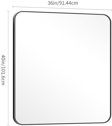DESBING 40" x 36"Bathroom Mirror, Matte Black Wall Mirror - Image 6