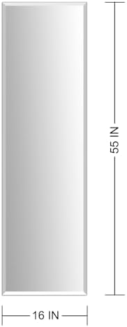 Frameless Full Length Mirror for Wall, 55x16 Inch Bathroom Vanity Mirror - Image 4