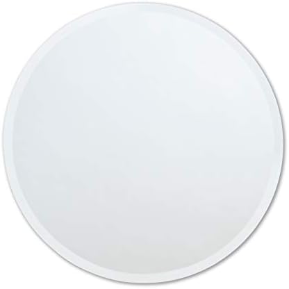 Better Bevel Frameless Round Circle Mirror | 24" x 24" Bathroom Wall Mirror by Better+Bevel