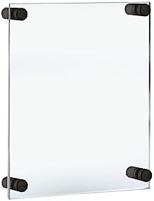 Azar Displays 105514-BLK Acrylic Floating Double Panel Wall Frame, 8.5" x11" by AzarDisplays