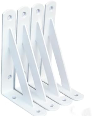 4 Pack L5 x H 3" White Heavy Duty Shelf Brackets by MHMYDZ