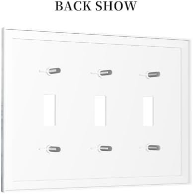 Decorative Switch Plates Blue Marble Pattern 3 Gang Wall Plate Faceplate Triple - Image 4