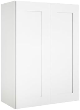 24" W x 36" H White Shaker Double-Door Kitchen Wall Cabinet by Lieeres