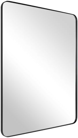 ANDY STAR Wall Mirror for Bathroom, 20”x28” Black Bathroom Mirror, Rounded by ANDYSTAR