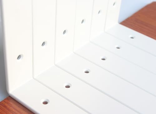 12 Pack - L 9" x H 6" x W1.5, 5mm Thick White L Shelf Bracket, Iron Shelf - Image 6