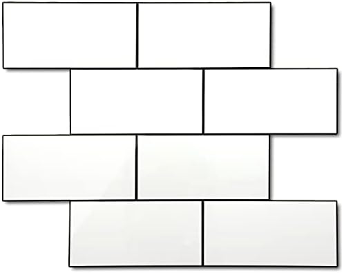 STICKGOO Peel and Stick Backsplash on Subway Tile, Glossy White by STICKGOO