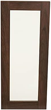 Household Essentials Rectangle Wall Mirror Décor, Mid‑Century Walnut Finish - Image 2