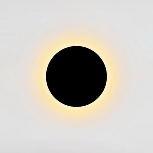 Hardwired 6.7" Round Backlit Black Modern Indoor LED Wall Sconce by LUXLUCIO
