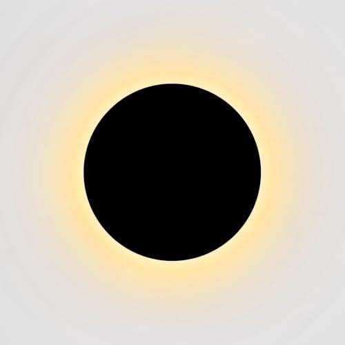 Hardwired 9" Round Backlit Black Modern Indoor LED Wall Sconce by LUXLUCIO