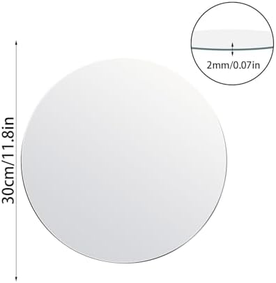 12'' Round Glass Mirror for Wall Decor, Frameless Circle Wall Mirror - Image 2