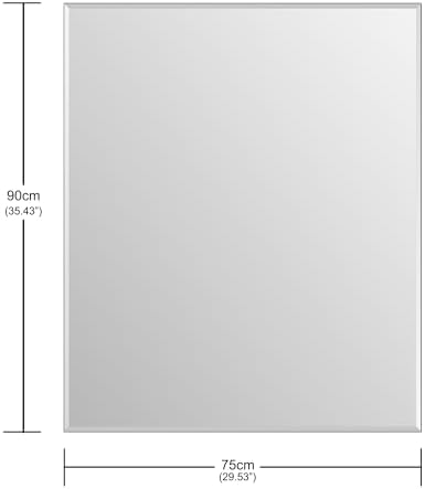 Bathroom Mirror for Over Sink 36x30 Inch Frameless Wall Mirror Beveled Edge - Image 3