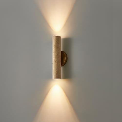 Natural Yellow Cave Stone Wall Sconce, 12.6 Inch Up Down Wall Light Fixture by BuyNow