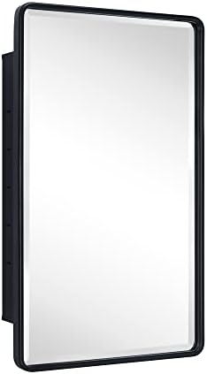 TEHOME Farmhouse Black Recessed Framed Bathroom Medicine Cabinet 16.5x27.5 - Image 3