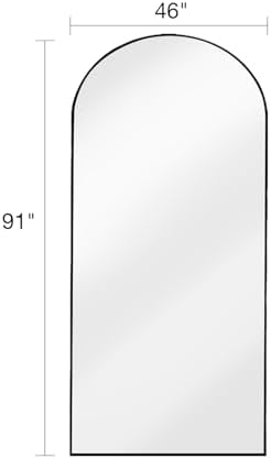 KOMCOTE Full Length Floor Mirror, 91x46 Inch Oversized Arched Standing Mirror - Image 4