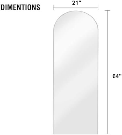 OGCAU 64"x21" Arched Full Length Mirror, Floor Full Body Mirror - Image 4