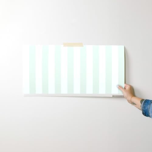 Spoonflower Soft Green Stripe Peel and Stick Removable Wallpaper - Image 7